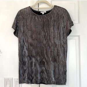 Metallic Silver Gunmetal Top